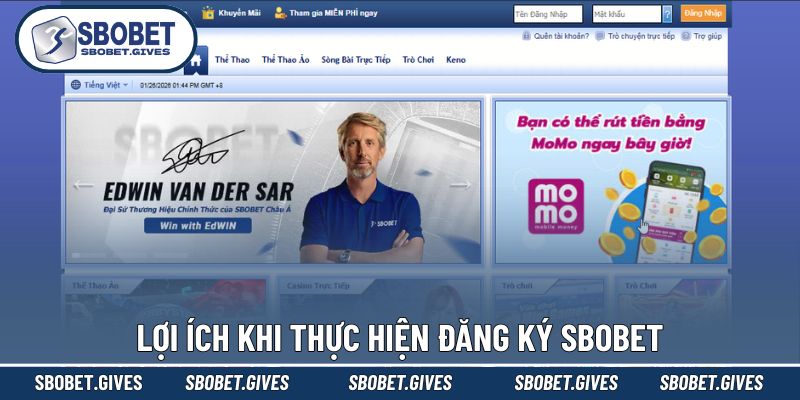 Bật mí lợi ích thiết thực của đăng ký SBOBET